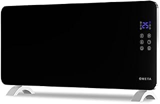 Ometa Glass Electric Heater, Wall Mounted Radiator or Free Standing Electric Radiator with Wifi Amazon Alexa Google Assistant & Remote, Black Electric Heater in 1500W or 2000W (watts, 1500)