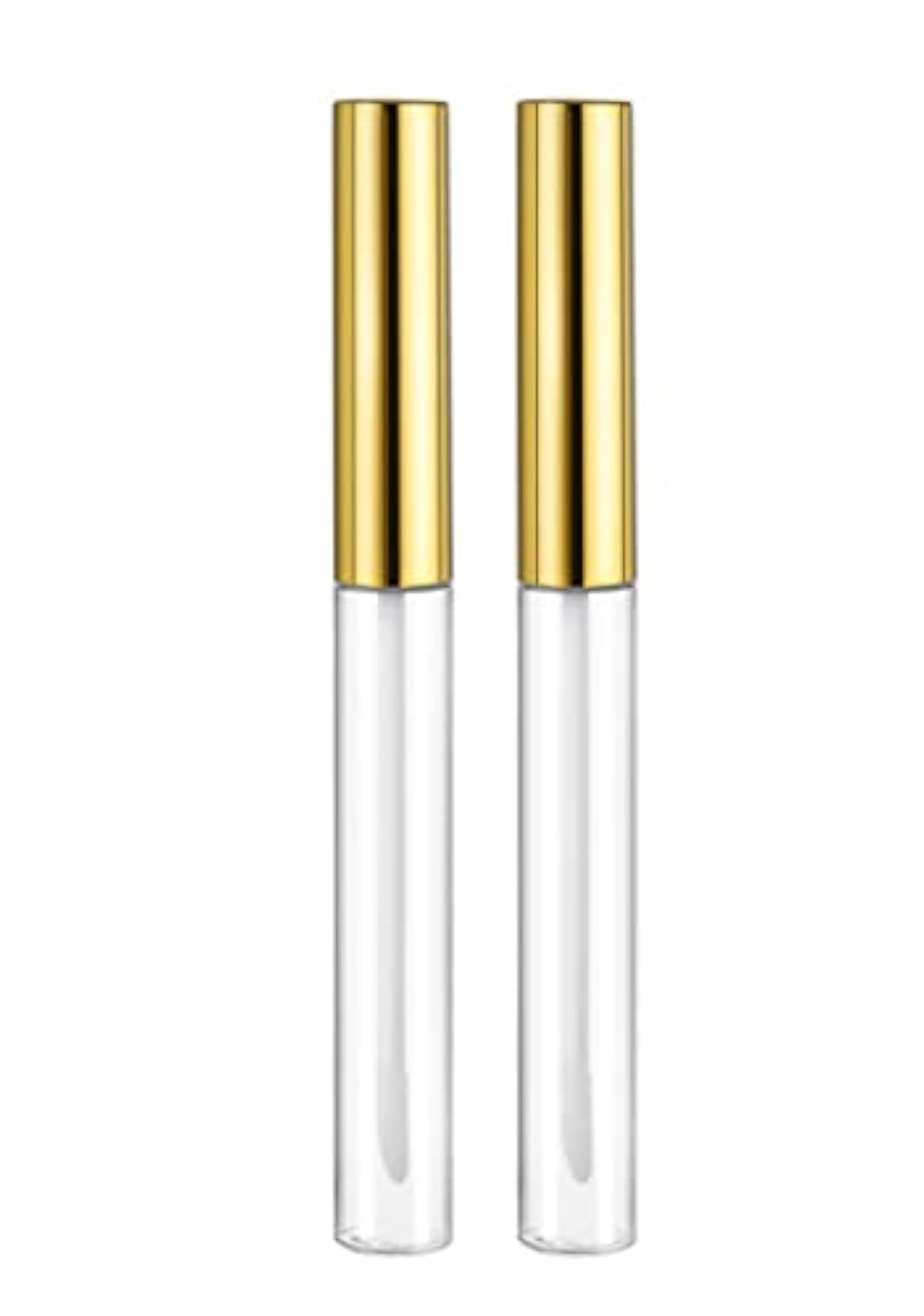 2pcs 5ml Gold Plastic Unbreakable Travel Empty Lip Gloss Containers