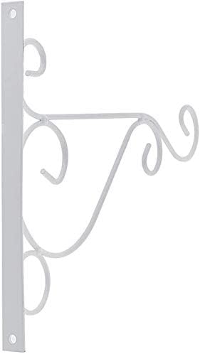 Bestenrose 2 Pack 10" Iron Hanging Plants Bracket Decorative Wall Planter Hanger Hooks with Screws for Bird Feeder Lanterns Wind Chimes Black (4 pcs White) - Image 5