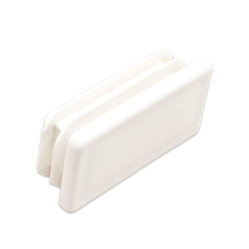 Image of Flyshop 8PCS 1 inch x 1-1 /2 inch, 25 x 38 mm Plastic Plugs Tube Inserts Durable Pipe Plug Tubing End Caps Chair Glide Floor Protector, White Rectangle Hole Plugs
