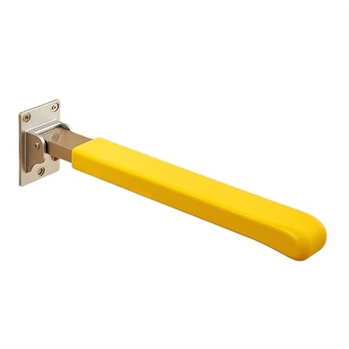 Barra abatible para baño y aseo Mango plegable de 24 pulgadas, agarre inodoro grueso antideslizante seguridad montado en la pared for herramienta asistente superior amarillo