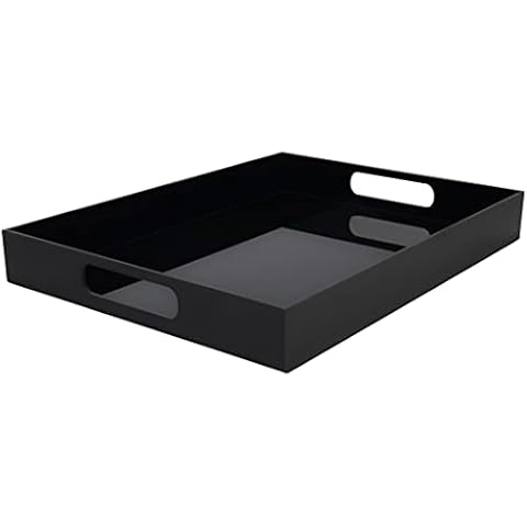 Bandeja Plástico Acrílico Negro con Asas Cover