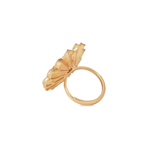 Image of I Jewels Gold Plated Traditional Design Comfort Fit Adjustable Finger Ring For Women