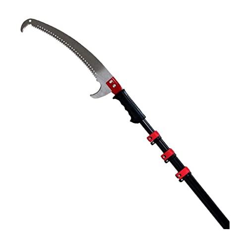 Red Telescopic Pole Saw,Extendable Telescoping Landscaping Pruning Saw Used for Pruning and Trimming Branches and Leaves High-altitude Fruit Tree Branch Saw Gardening Tool (Size : 5.4M)