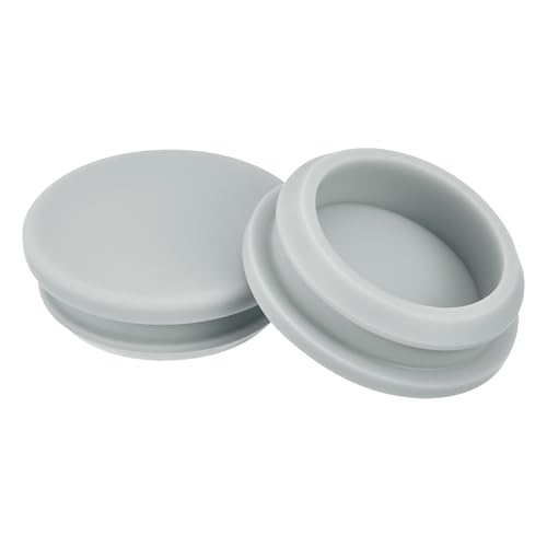Image of MECCANIXITY 2pcs Silicone Snap in Locking Hole Plugs,34.6mm /1.4 Inch Mounting Diameter Narrow Groove Width 5mm Panel Seal Cover Round for Kitchen Bulkheads Waterproof Sealing Plugs Grey