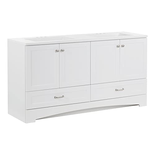 Spring Mill Cabinets Emlyn Bathroom Vanity With Sink, White #TOP6