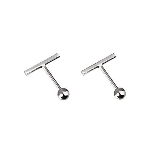 18G Bar Earrings 925 Sterling Silver Tiny Stud Cartilage Earring for Women Girls Minimalist Small Short Bars 3mm Balls Tragus Post Barbell Screw Back Hypoallergenic Piercing Ear Jewelry