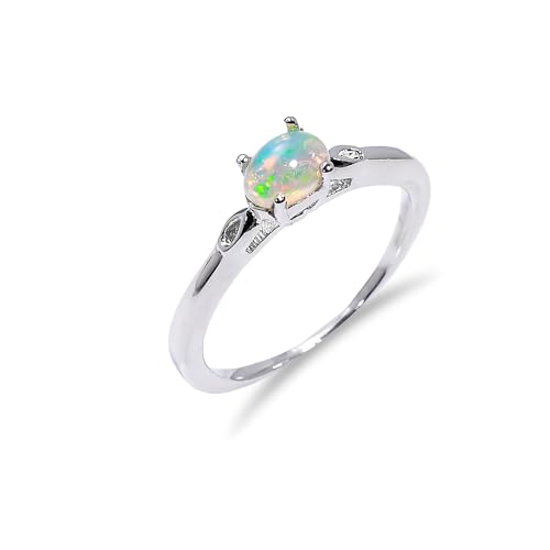 Bague opale éthiopienne naturelle et argent 925, bijou d'exception