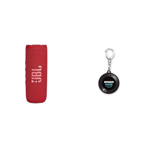 JBL FLIP6 Bluetoothスピーカー 2ウェイ・スピーカー構成/USB C充電/IP67防塵防水/パッシブラジエーター搭載/ポータブル レッド JBLFLIP6RED+【Amazon.co.jp限定】The Music × Amazon Music ミュージックキーホルダー