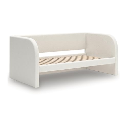 Image of Signature Design by Ashley Shapella Boho Chic Upholstered Day Bed, Foundation or Box Spring Not Needed, Twin, Beige & White