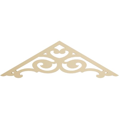 60"W x 17 1/2"H x 1 1/2"P (7/12) Pitch Hurley Signature Urethane Gable Pediment, Primed Tan