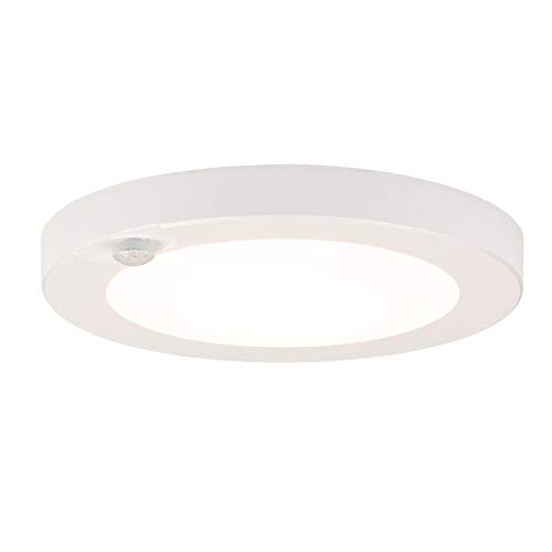 Westinghouse 6111800 6 Inch 7 Watt Energy Star LED Indoor Flush Mount Ceiling Light Fixture with Motion Sensor, 4000K, White Finish, White Frosted Shade by Westinghouse - Used condition - CA$23.54