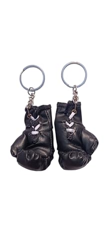 Image of Goldcrest 169 Sports Boxing Glove Style Keychain - Black color - Set of 2