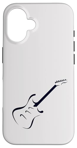 エレキギター 黒 描画 スマホケース iPhone 16 用