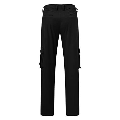 Men's Corduroy Cargo Pants Wide Leg Baggy Loose Fit Sweatpants Casual Hip Hop Pants Elastic Waist Drawstring Trousers3
