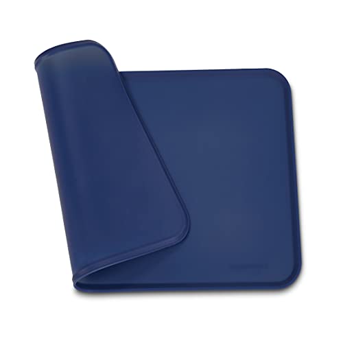 Amazon Basics Waterproof Anti-Slip Silicone Pet Food And Water Bowl Mat - 18.5 X 11.5 Inches, Blue #TOP1