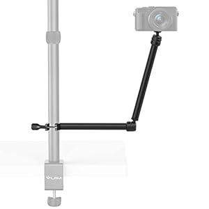 VIJIM LS04 Zwei Magic Arm mit Superklemme, 18-28mm Einstellbar, 360ﾟKugelkopfarm für Tischstativ, Kamera, LED Videoleuchte, Monitor, vollständig aus Metall, Tragfähigkeit bis zu 1kg
