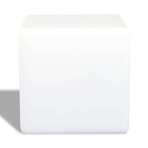 Preisvergleich Produktbild HOMCOM LED-Würfel mit Fernbedienung, 16 Leuchtvariationen, 4 Lichteffekte, Wasserdicht, Engergiesparend, PE, Weiß, L30 x B30 x H30 cm