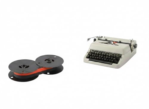 Farbbandfabrik - Cinta entintada compatible con Olympia Traveller DE Luxe, talla 1, color negro y rojo