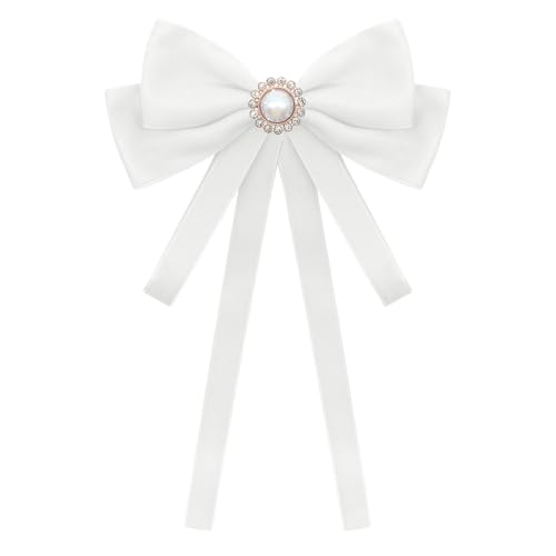 Image of LJBFNN Bow Ties for Women, Adjustable Pre Tied Bow Tie Solid Color Ribbon Bowtie for Girls Ladies Party Daily Cosplay School