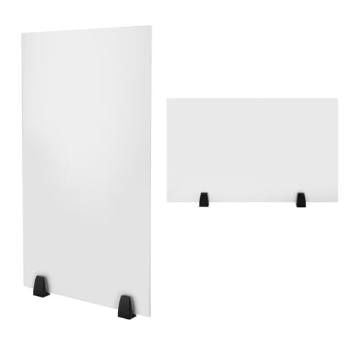 Desk Privacy Panel, Dual Frosted Acrylic Privacy Partition Dividers for Office, Home, Classroom, Studio Apartment, 24"x18", Screw-Fixed Clamp Mount