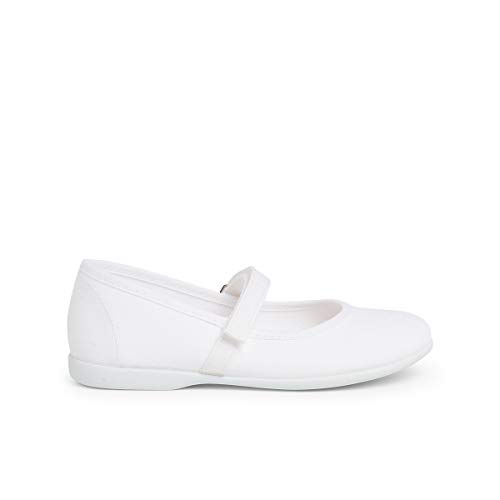 Girls Riptape Canvas Mary Janes White Big Kid 5