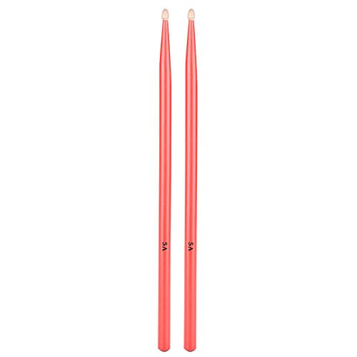 1 par de baquetas 5A para batería, hechas de madera de arce, para adultos, niños y principiantes (rojo) miniatura 1
