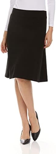 Kiki Riki Women's Cotton A-line Spandex Skirt Black Large