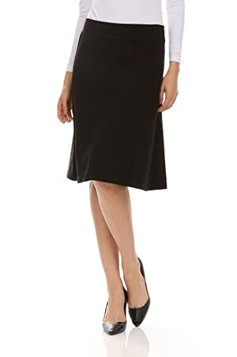 Kiki Riki Women's Cotton A-Line Spandex Skirt Black Large #TOP2