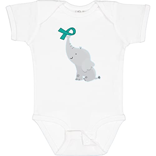 inktastic Ovarian Cancer PCOS Teal Ribbon Awareness Baby Bodysuit