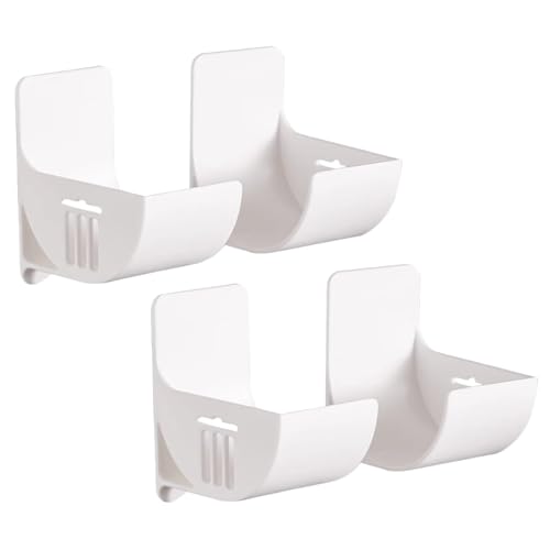 AKSIQIOL Confezione da 4 porta sacchetti di plastica da parete, autoadesivi, lunghezza regolabile, organizer versatile per cucina e bagno (bianco)