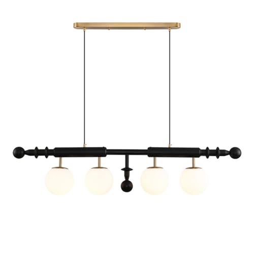 Lustre rétro américain à LED en bois noble et verre de style médiéval
