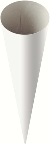 Baier & Schneider Heyda 204870035 Schultüten-Rohlinge Geschwistertüte(Höhe 35 cm, Durchmesser 11 cm, Karton, 380g/m²) weiß