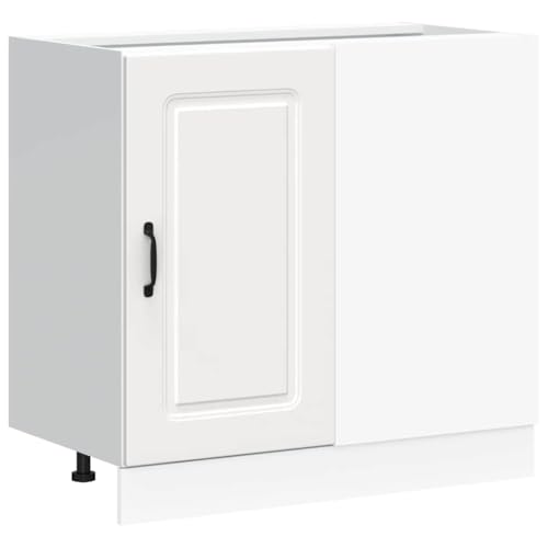 vidaXL Mueble bajo de Cocina Kalmar Madera de ingeniería Blanca, Mueble bajo de Fregadero, Mueble bajo de Cocina con cajón, Mueble bajo de Fregadero