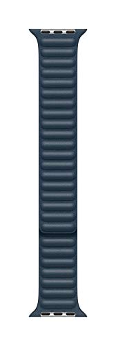 Image of Apple Watch Band - Leather Link (44mm) - Baltic Blue - Medium /Large