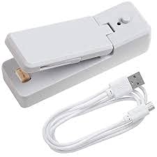 MALIK Portable Bag Sealer USB CHARGABLE 2 in 1 Heat Seal and Cutter, for Chip Bags, Snack Plastic Bags, Poly Bag, Mini Household Sealer For Food Storage