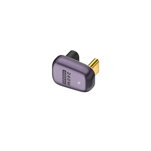 安心の日本企業 USB-C オス メス 変換アダプタ USB4 Thunderbolt 3 40Gbps PD 240W 5A 8K@60Hz 4K@60Hz 高速通信 映像出力 データ転送 高速転送 急速充電 充電 ストレート L字 小型 90°Type-C タイプC 変換アダプター 延長コネクタ uc240 (Eタイプ, １個)