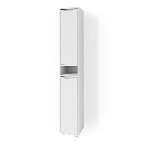 Vicco Badschrank Ruben, Weiß, 30 x 192.5 cm, zur Aufbewahrung im Bad, kompatibel mit Ruben Collection