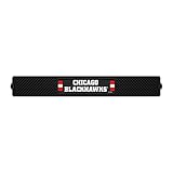 FANMATS 14061 Chicago Blackhawks Drink Bar Mat - 3.25in. x 24in. - Durable Dish Drying Mat, Easy Clean, Counter Mat