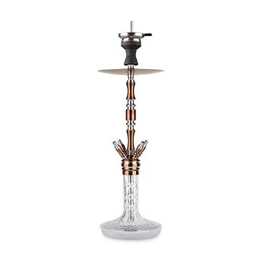 Smokah Shisha Marina - Bronze Clear | Edelstahl Shisha inkl. Molassefänger | inkl. Kaminkopf Set – Bild 5