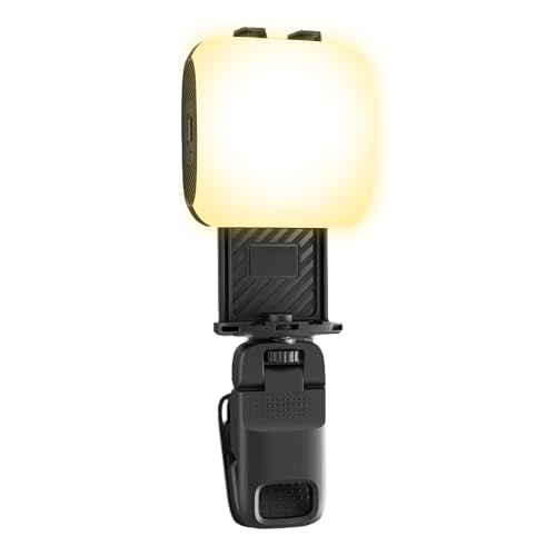 Luz para selfies recargable con clip y modos RGB para portátil
