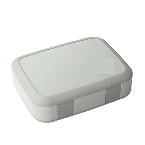 Bento Boxes - Fiambrera portátil para microondas, multirejilla, bento, cubiertos, fiambrera para alimentos, color gris