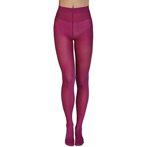 Annes styling Plain Womens Tights 40 Denier Matt Semi-opaque Microfiber Classic Pantyhose Zarra, Grape L Cover
