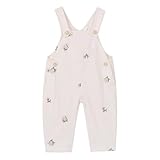 Korago Baby Girl Overalls Corduroy with Floral Embroidery,Beige Toddler Jumpsuit Romper,Soft Overall for Girls (6 Months-3T) (US, Age, 24 Months, Beige)
