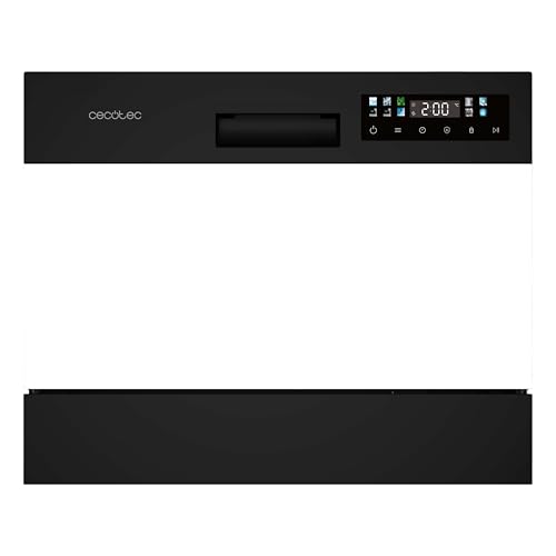Cecotec Lavavajillas Compacto Libre Instalación 6 cubiertos Bolero Aguazero 2300. 6 Cubiertos, 8 Programas, Clase D, Colour Touch Panel, Machine Care, Delay Start, Función Pre-Wash, Dry+, Germ Shield