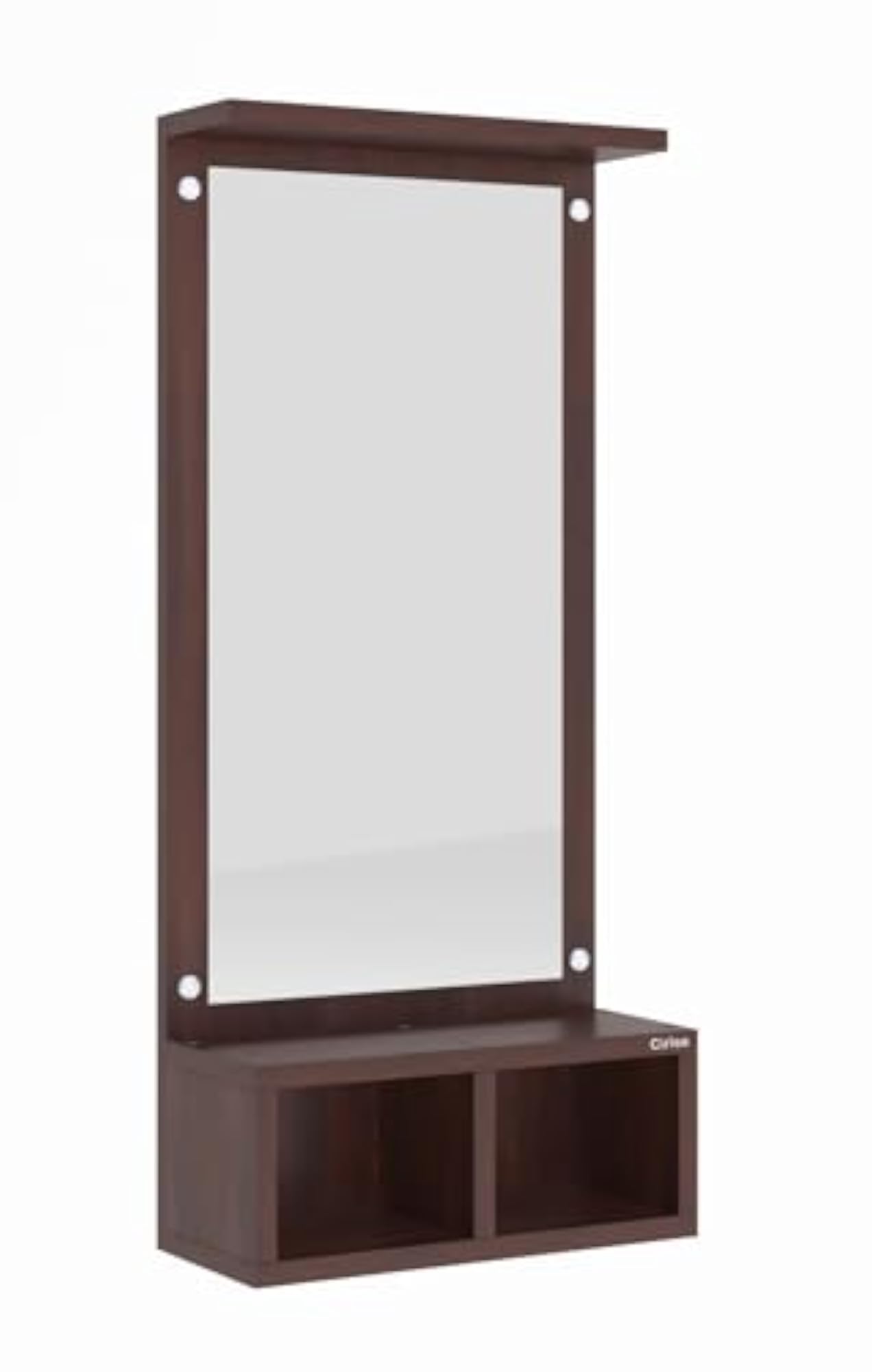 2 Box Engineered Wood Wall Mounted Dressing Table with Mirror