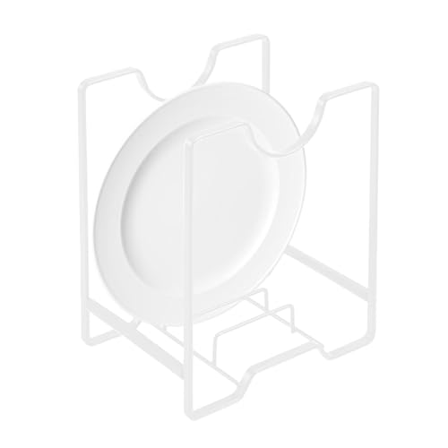 Organizador de soporte para platos, escurridor de platos que ahorra espacio | Soporte de almacenamiento vertical para vajilla de metal | Organizador de vajilla hueco | Escurridor para platos