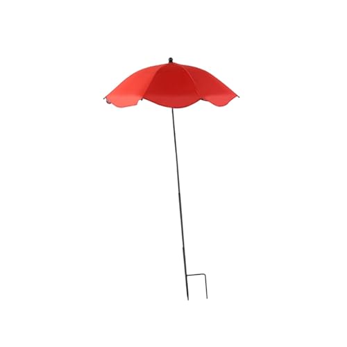 Baoblaze Plant Umbrellas for Outdoor Plants Sun Protection Yard Decoration Sturdy Convenient Parasol Plants Shade for Outdoor Planter, Red