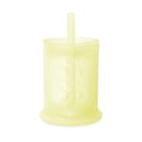 Olababy Silicone Training Cup with Straw Lid | Babies Water Drinking Cup | 6+ Mo Infant To 12-18 Months Toddler | Sippy Cup For Kids & Smoothie Cup | Baby Led Weaning (Lemon, 5 oz)