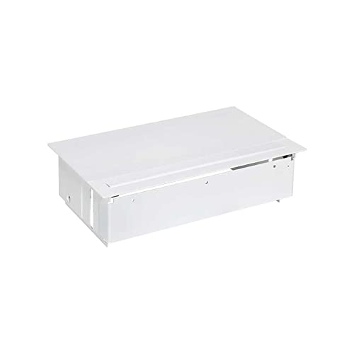 Boîtier de table Simon 400 pour bureau connecté blanc avec prise schuko et 4 emplacements